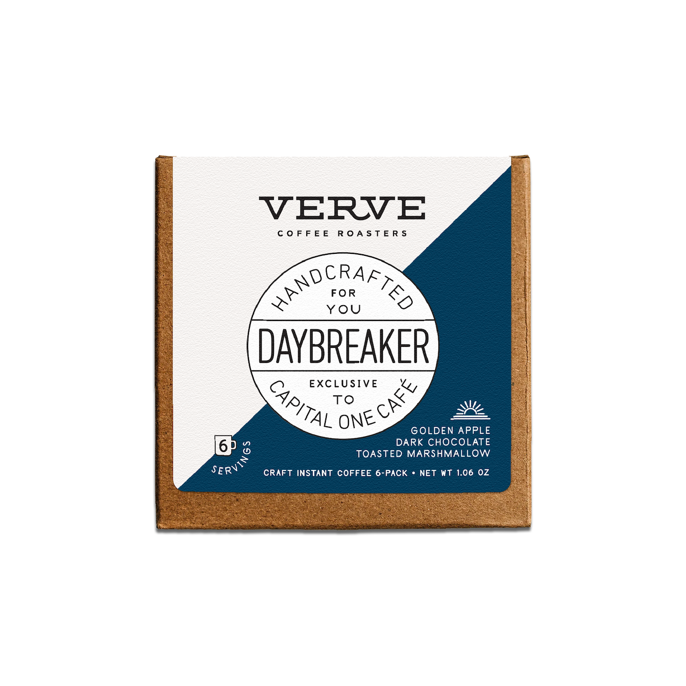 Verve Coffee Roasters - Daybreaker - Handcrafted For You - Exclusive To Capitol One Cafe - Tasting Notes: Golden Apple, Toasted Marshmallow, Dark Chocolate - 6 Servings - Craft Instant Coffee
