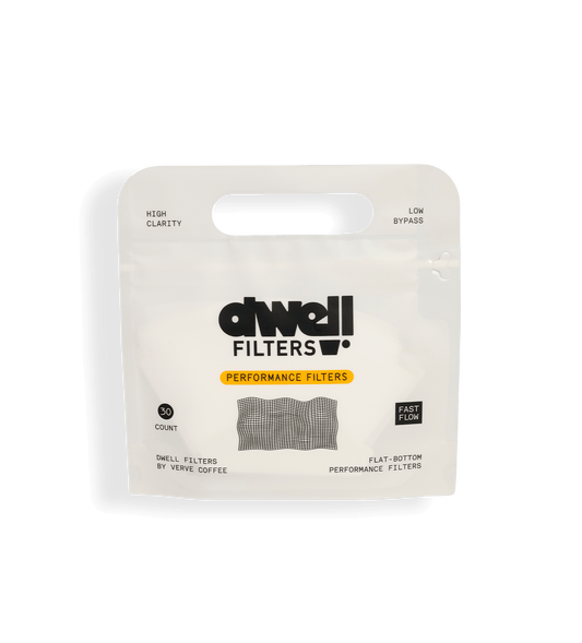 Verve Coffee Roasters - Dwell Performance Filter - Silo - High Clarity -Low Bypass - 30 Count - Fast Flow - Dwell Filters by Verve Coffee - Flat-Bottom Performance Filters