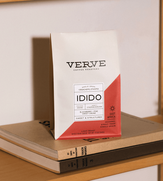Verve Coffee Roasters - Idido - Single Origin - Yirgacheffe, Ethiopia - Process: Washed - Variety: Ethiopian Heirloom - Tasting Notes: Blackberry, Pine, Sweet Cream - Sweet & Structured - East Africa - Seasonal - Direct Trade - Whole Bean Coffee