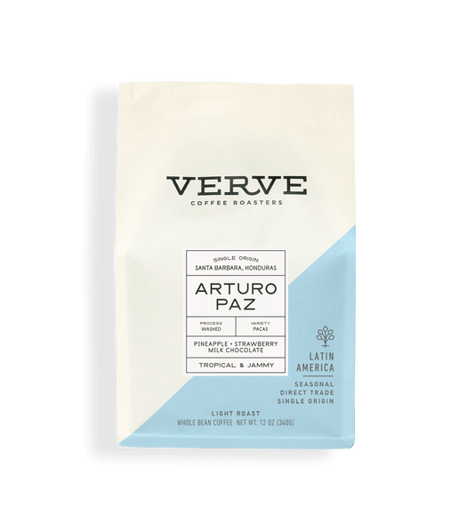 Verve Coffee Roasters - Arturo Paz - Single Origin - Santa Barbara, Honduras - Process: Washed - Variety: Pacas - Tasting Notes: Pineapple, Strawberry, Milk Chocolate - Tropical & Jammy - Latin America - Seasonal - Direct Trade - Light Roast