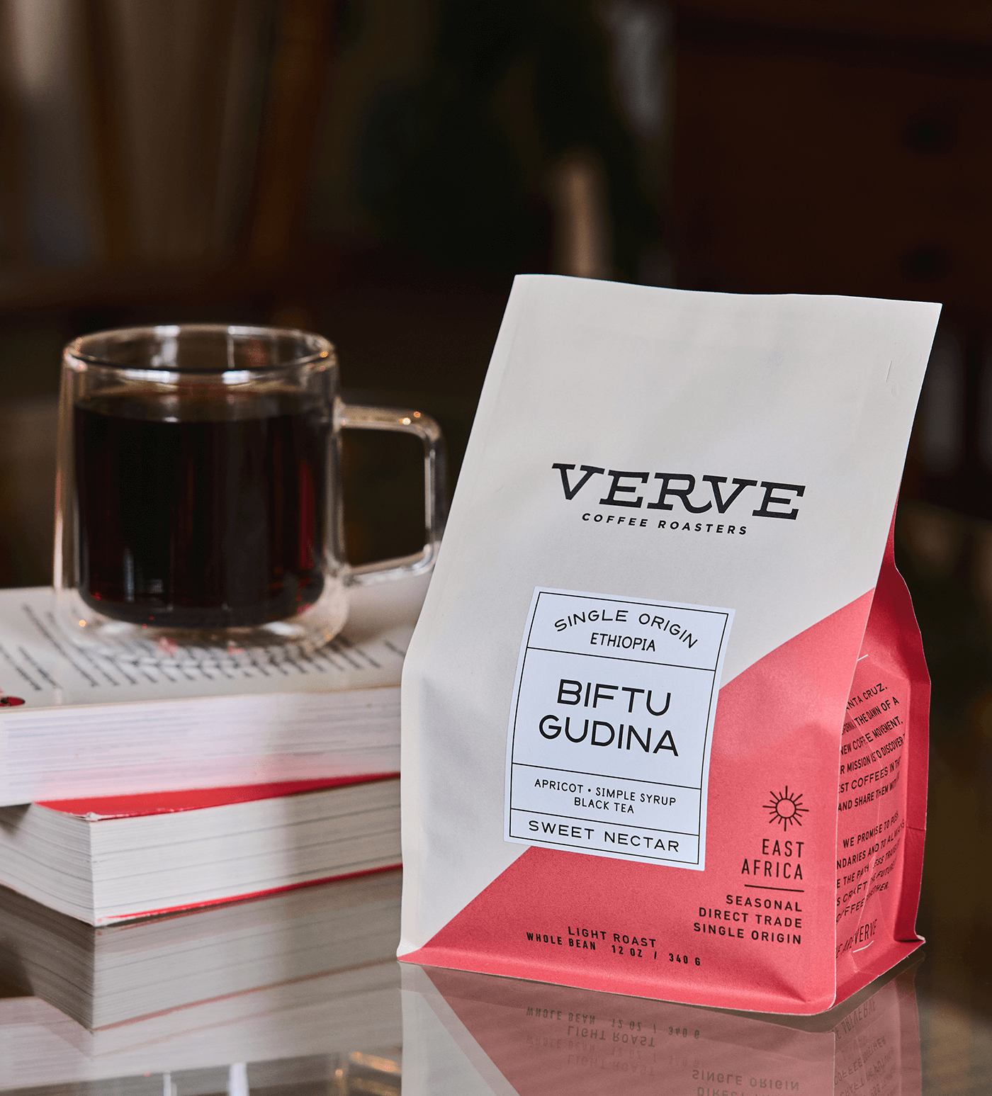 Verve Coffee Roasters - Biftu Gudina - Single Origin - Ethiopia - Tasting Notes: Apricot, Simple Syrup, Black Tea - Sweet Nectar - East Africa - Seasonal - Direct Trade - Light Roast