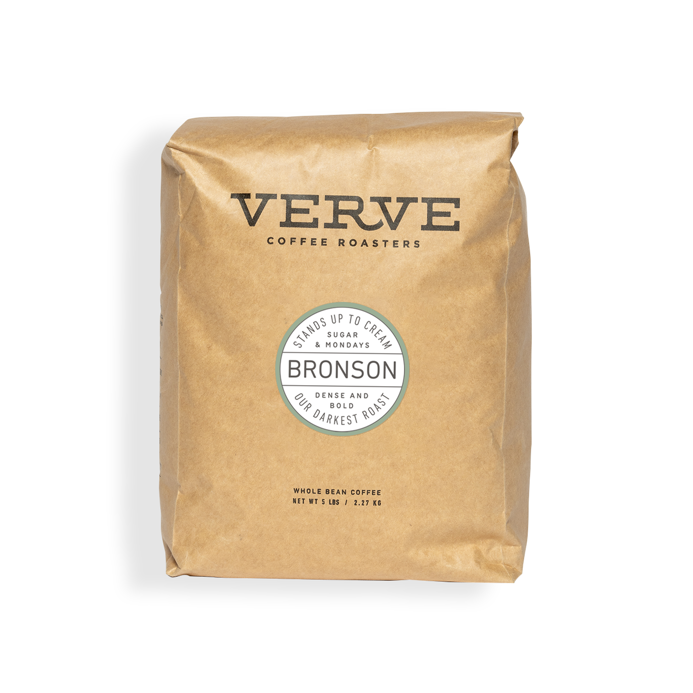 Verve Coffee Roasters - Bronson - Stands Up To Cream - Sugar & Mondays - Dense and Bold - Our Darkest Roast - Whole Bean Coffee - 5 lbs / 2.27 kg