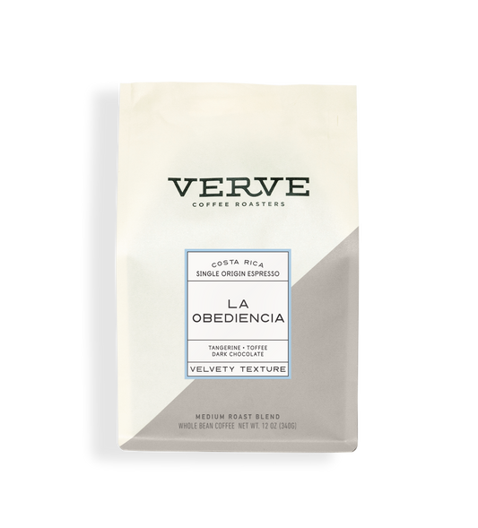 Verve Coffee Roasters - La Obediencia - Single Origin  Espresso - Costa Rica - Tasting Notes: Tangerine, Toffee, Dark Chocolate - Velvety Texture - Medium Roast Blend