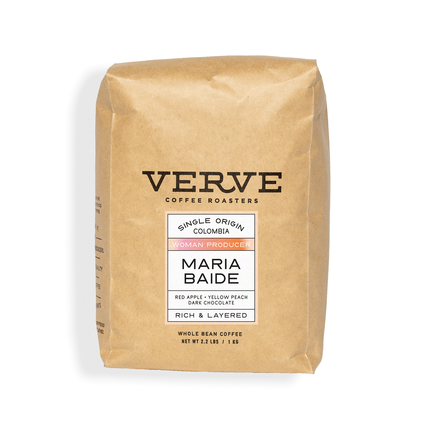 Verve Coffee Roasters - Maria Baide - Single Origin - Honduras - Woman Producer - Tasting Notes: Red Apple, Yellow Peach, Dark Chocolate - Rich & Layered - Whole Bean Coffee - 2.2 lbs / 1 kg