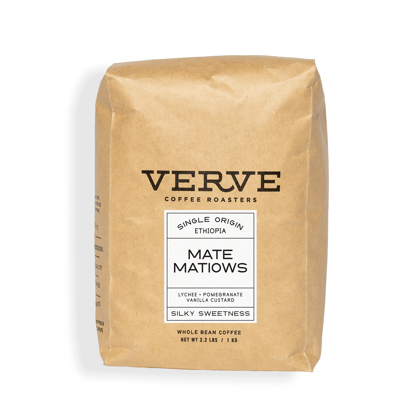 Verve Coffee Roasters - Mate Matiows - Single Origin Ethiopia - Notes: Lychee, Pomegranate, Vanilla Custard - Silky Sweetness - Whole Bean Coffee - 2.2 lbs / 1 kg