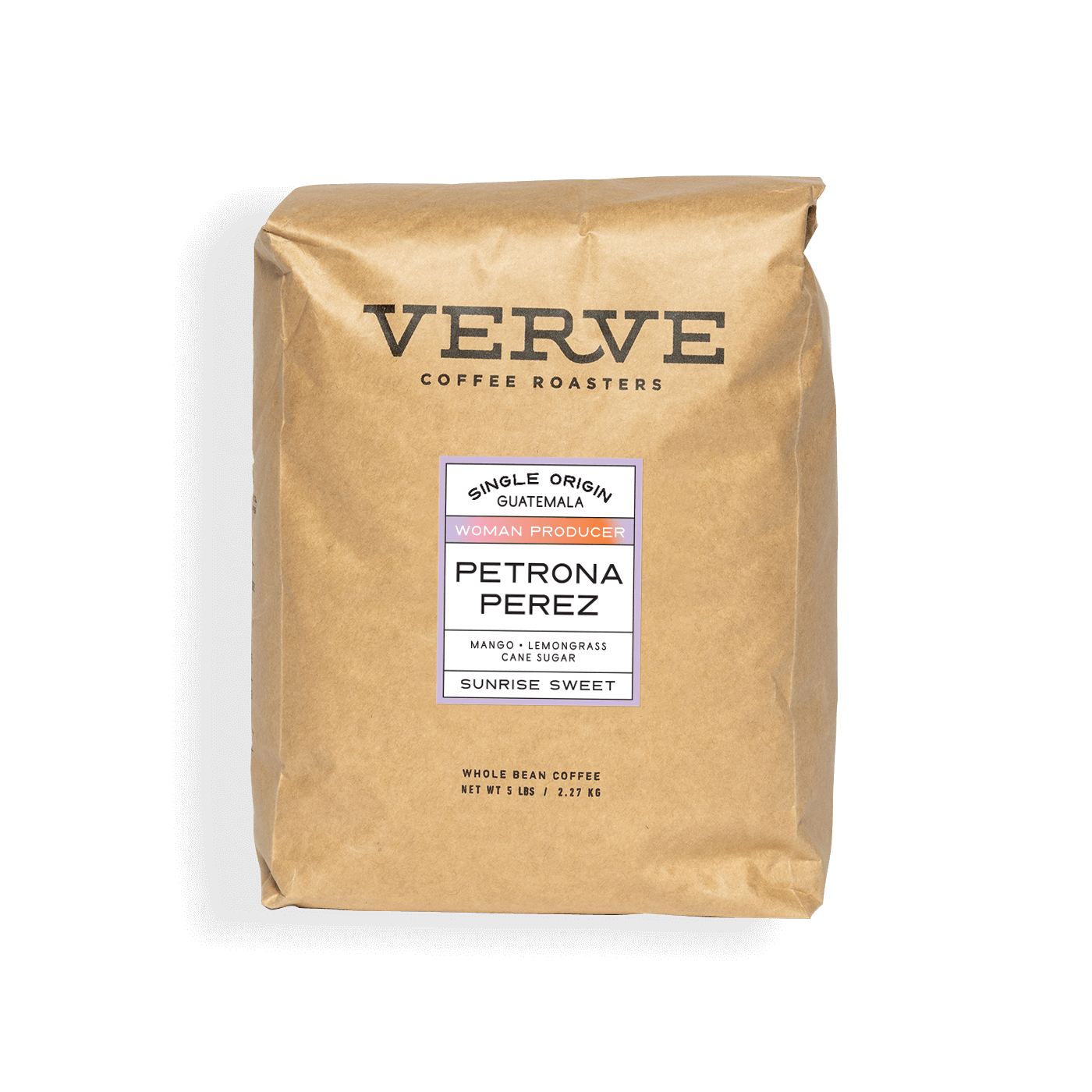 Verve Coffee Roasters - Petrona Perez - Single Origin - Honduras - Woman Producer - Tasting Notes: Mango, Lemongrass, Cane Sugar  Sunrise Sweet - Whole Bean Coffee - 5 lbs / 2.27 kg