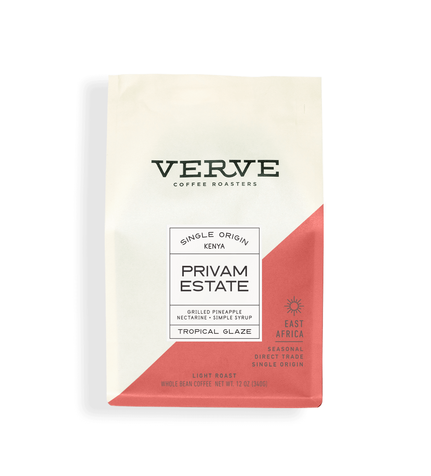 Verve Coffee Roasters - Privam Estate - Single Origin Kenya - Notes: Grilled Pineapple, Nectarine, Simple Syrup - Tropical Glaze - East Africa - Seasonal - Direct Trade - Light Roast