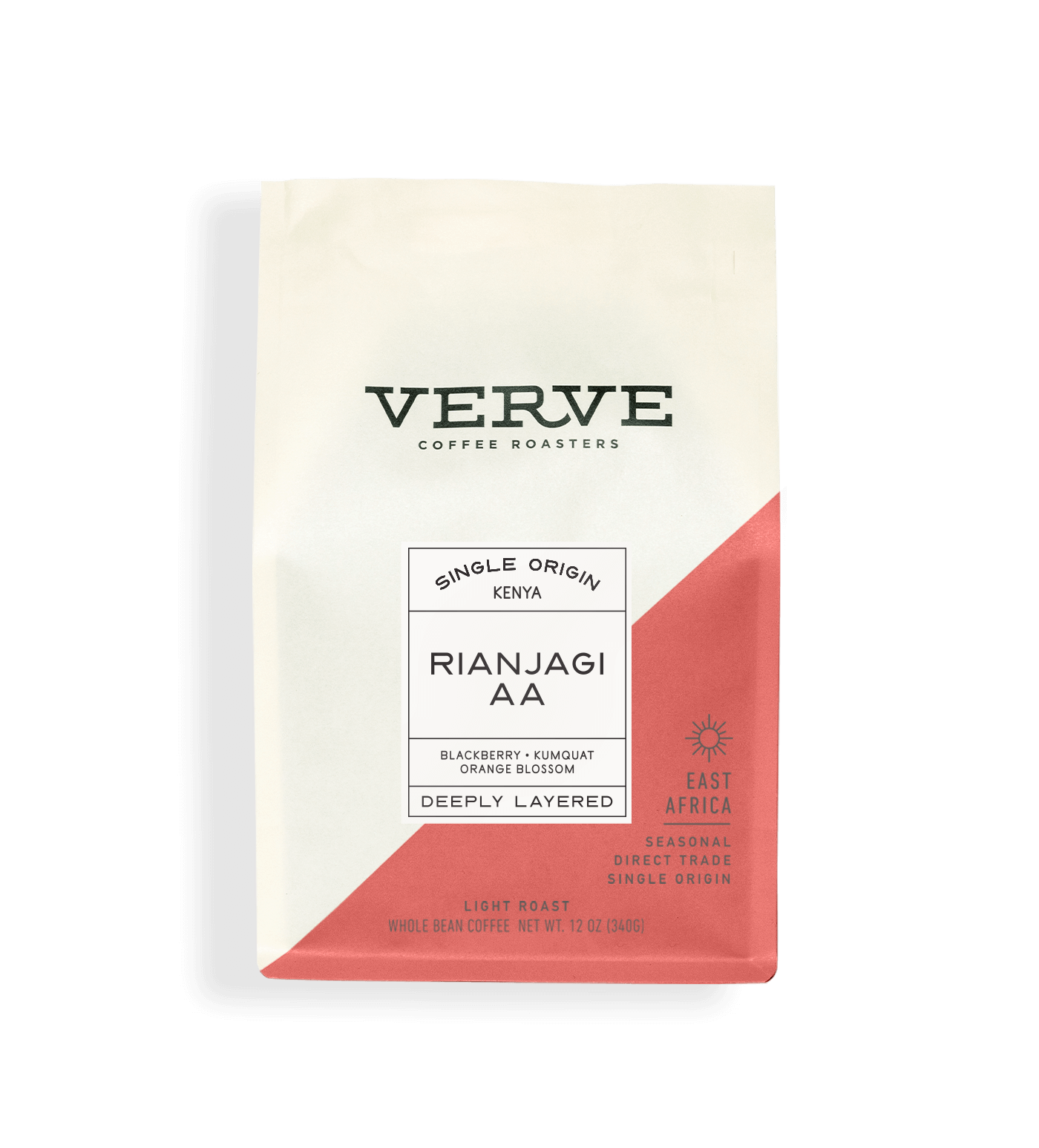 Verve Coffee Roasters - Rianjagi AA - Single Origin - Kenya - Tasting Notes: Blackberry, Kumquat, Orange Blossom - Deeply Layered - Africa - Seasonal - Direct Trade