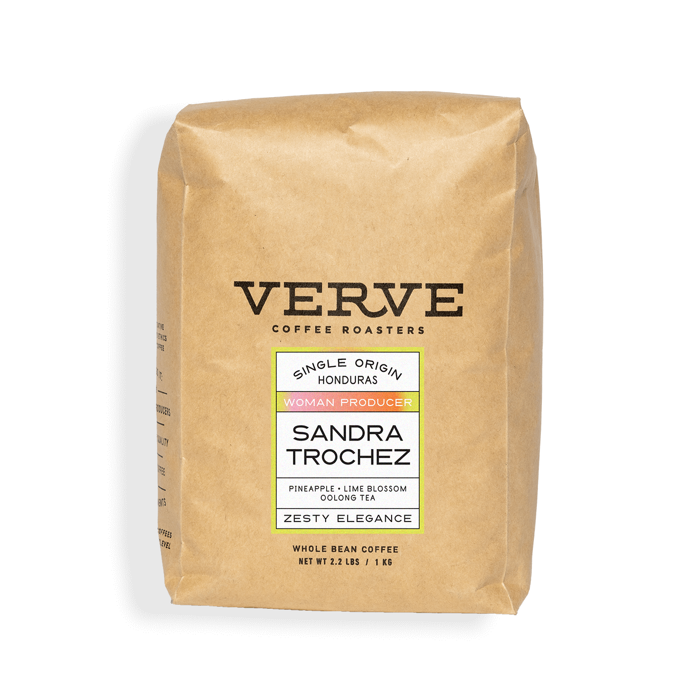 Verve Coffee Roasters - Sandra Trochez - Single Origin - Honduras - Woman Producer - Tasting Notes: Pineapple, Lime Blossom, Oolong Tea - Zesty Elegance - Whole Bean Coffee - 2.2 lbs / 1 kg